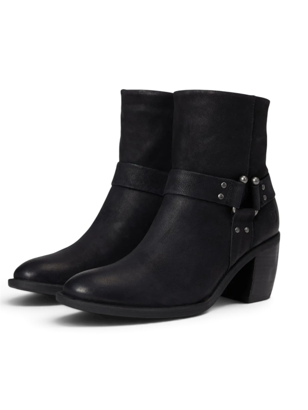 Born Dakota Black Leather Women's Western-Style Ankle Boots Size 8.5 W